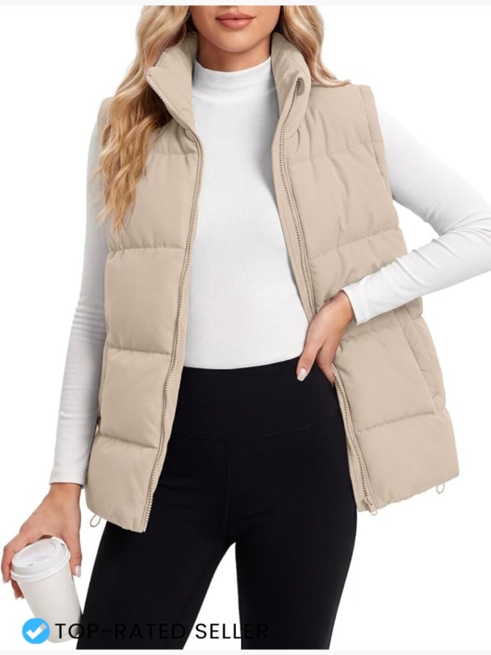 Women's Quilted Puffer Vest Zip Up Sleeveless Padded Jacket Fall Winter Layer